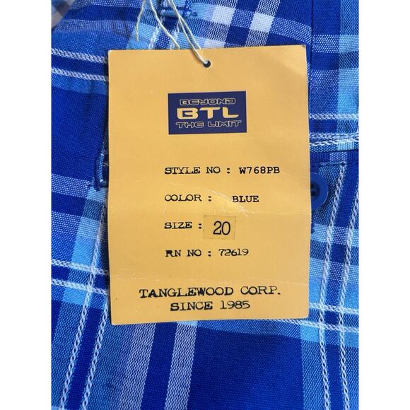 Beyond The Limit Bermuda Size 20 Blue Plaid Skate BTL Mens Shorts - Picture 5 of 12